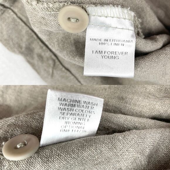 FLAX Linen Button Down Shirt Jacket Top - Picture 9 of 9